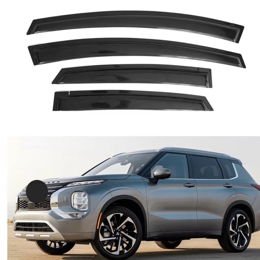Car Window Visor Set in Black